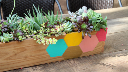 DIY Stenciled Flower Box