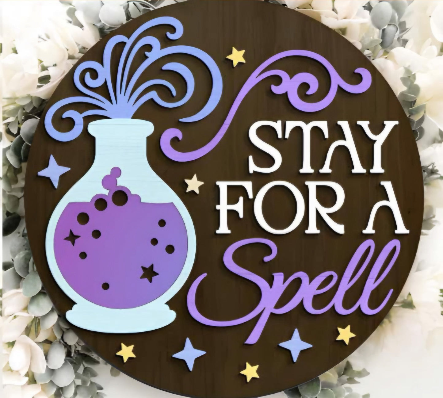 Stay for a Spell - Halloween Door Sign Kit