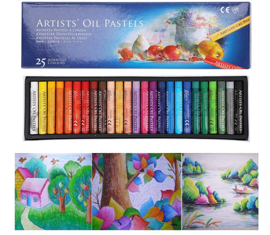 Artists' Oil Pastel Set - 25 Assorted Colors